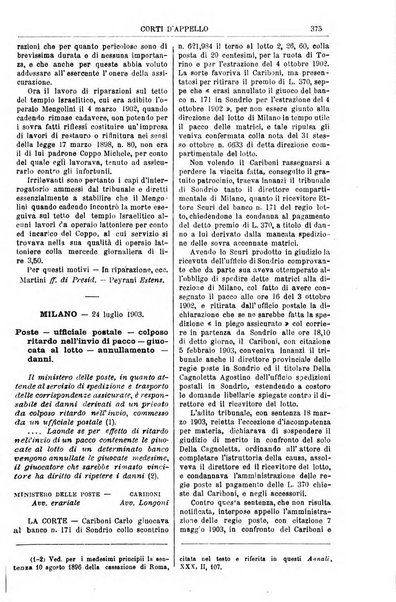 Annali della giurisprudenza italiana raccolta generale delle decisioni delle Corti di cassazione e d'appello in materia civile, criminale, commerciale, di diritto pubblico e amministrativo, e di procedura civile e penale