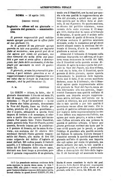 Annali della giurisprudenza italiana raccolta generale delle decisioni delle Corti di cassazione e d'appello in materia civile, criminale, commerciale, di diritto pubblico e amministrativo, e di procedura civile e penale