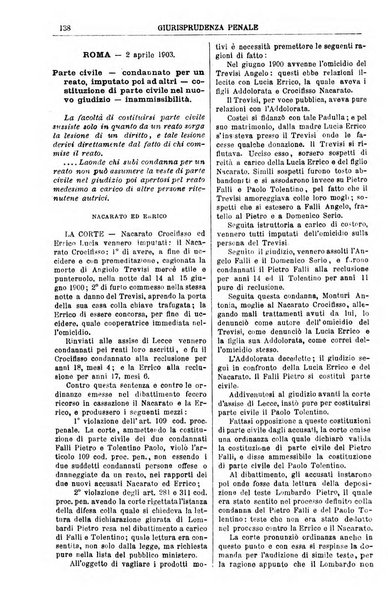 Annali della giurisprudenza italiana raccolta generale delle decisioni delle Corti di cassazione e d'appello in materia civile, criminale, commerciale, di diritto pubblico e amministrativo, e di procedura civile e penale