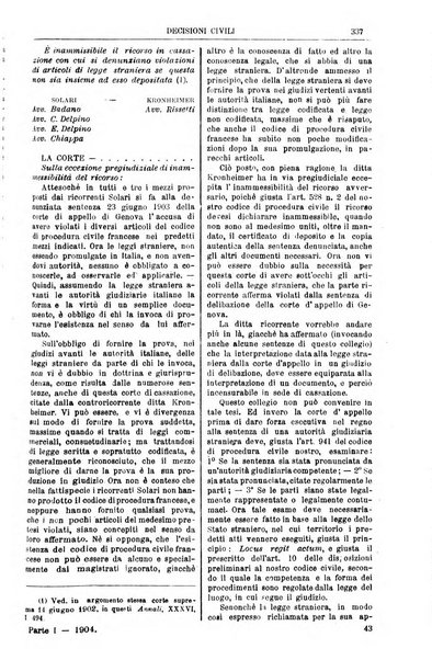 Annali della giurisprudenza italiana raccolta generale delle decisioni delle Corti di cassazione e d'appello in materia civile, criminale, commerciale, di diritto pubblico e amministrativo, e di procedura civile e penale