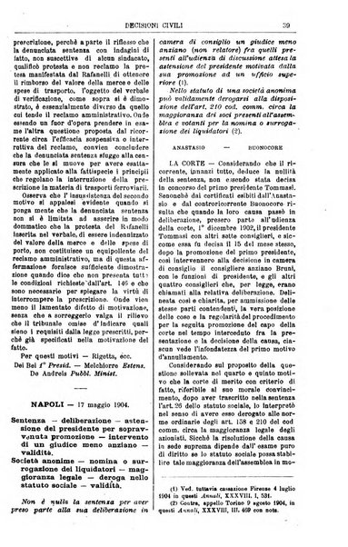 Annali della giurisprudenza italiana raccolta generale delle decisioni delle Corti di cassazione e d'appello in materia civile, criminale, commerciale, di diritto pubblico e amministrativo, e di procedura civile e penale