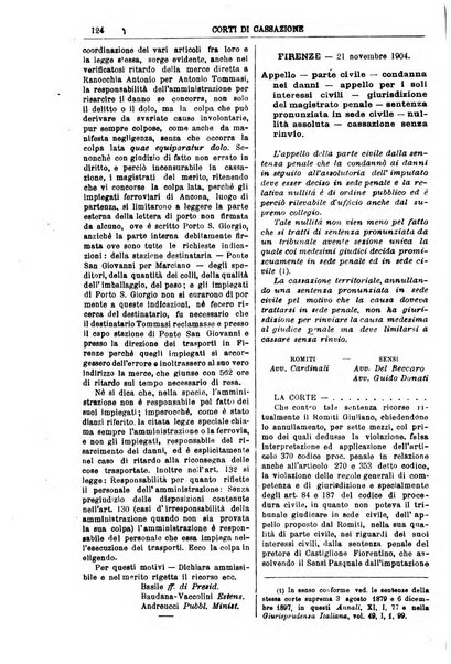 Annali della giurisprudenza italiana raccolta generale delle decisioni delle Corti di cassazione e d'appello in materia civile, criminale, commerciale, di diritto pubblico e amministrativo, e di procedura civile e penale