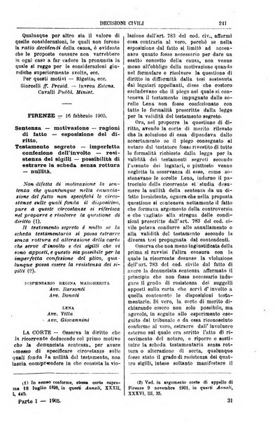 Annali della giurisprudenza italiana raccolta generale delle decisioni delle Corti di cassazione e d'appello in materia civile, criminale, commerciale, di diritto pubblico e amministrativo, e di procedura civile e penale