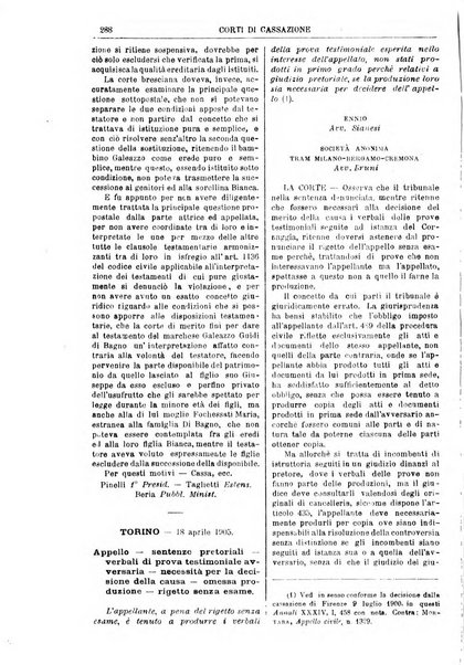 Annali della giurisprudenza italiana raccolta generale delle decisioni delle Corti di cassazione e d'appello in materia civile, criminale, commerciale, di diritto pubblico e amministrativo, e di procedura civile e penale