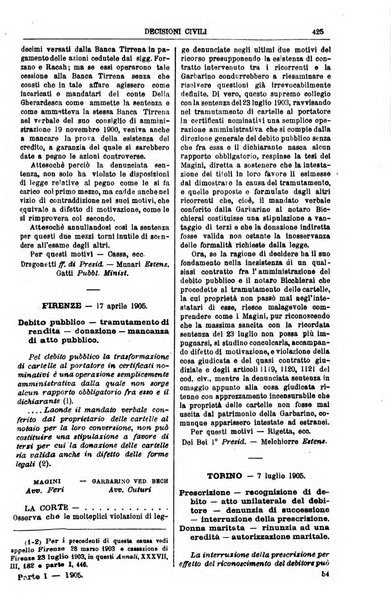 Annali della giurisprudenza italiana raccolta generale delle decisioni delle Corti di cassazione e d'appello in materia civile, criminale, commerciale, di diritto pubblico e amministrativo, e di procedura civile e penale