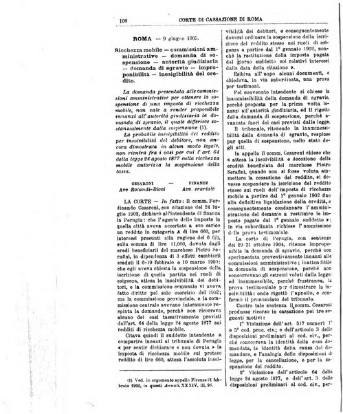 Annali della giurisprudenza italiana raccolta generale delle decisioni delle Corti di cassazione e d'appello in materia civile, criminale, commerciale, di diritto pubblico e amministrativo, e di procedura civile e penale