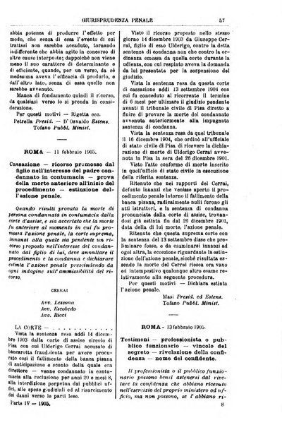 Annali della giurisprudenza italiana raccolta generale delle decisioni delle Corti di cassazione e d'appello in materia civile, criminale, commerciale, di diritto pubblico e amministrativo, e di procedura civile e penale