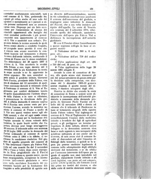 Annali della giurisprudenza italiana raccolta generale delle decisioni delle Corti di cassazione e d'appello in materia civile, criminale, commerciale, di diritto pubblico e amministrativo, e di procedura civile e penale