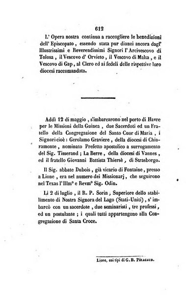 Annali della propagazione della fede raccolta periodica delle lettere dei vescovi e dei missionarj delle missioni nei due mondi ... che forma il seguito delle Lettere edificanti