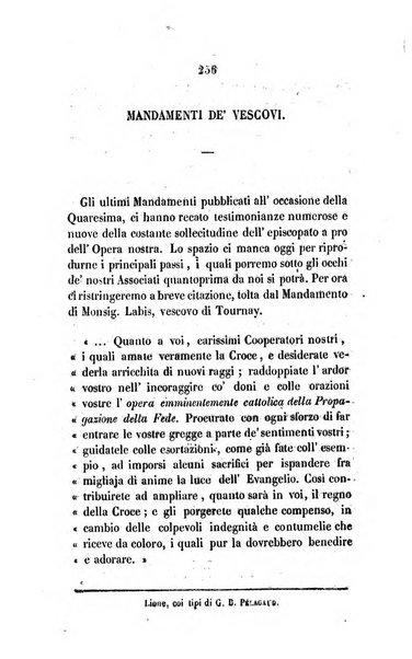 Annali della propagazione della fede raccolta periodica delle lettere dei vescovi e dei missionarj delle missioni nei due mondi ... che forma il seguito delle Lettere edificanti