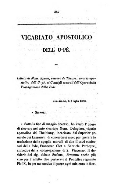 Annali della propagazione della fede raccolta periodica delle lettere dei vescovi e dei missionarj delle missioni nei due mondi ... che forma il seguito delle Lettere edificanti