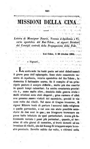 Annali della propagazione della fede raccolta periodica delle lettere dei vescovi e dei missionarj delle missioni nei due mondi ... che forma il seguito delle Lettere edificanti