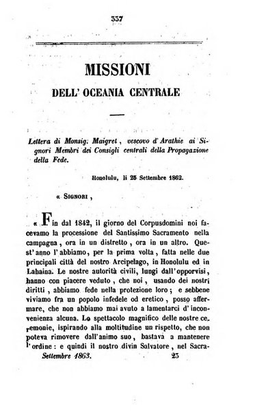 Annali della propagazione della fede raccolta periodica delle lettere dei vescovi e dei missionarj delle missioni nei due mondi ... che forma il seguito delle Lettere edificanti