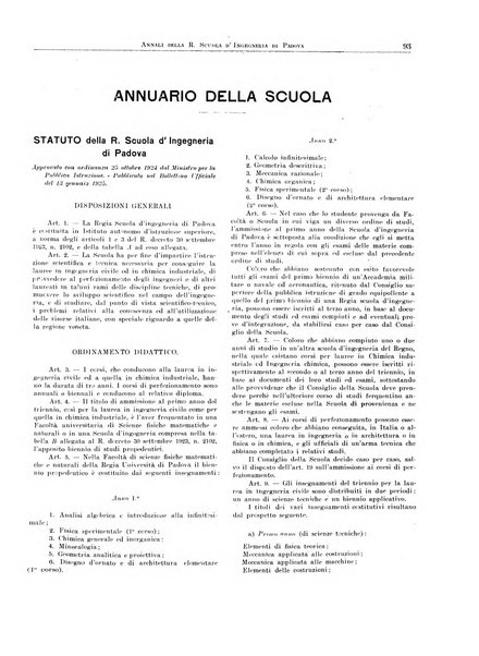 Annali della Scuola d'ingegneria di Padova