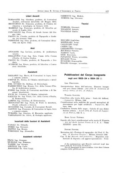 Annali della Scuola d'ingegneria di Padova