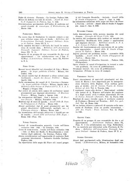 Annali della Scuola d'ingegneria di Padova