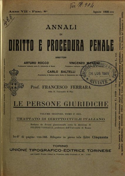 Annali di diritto e procedura penale
