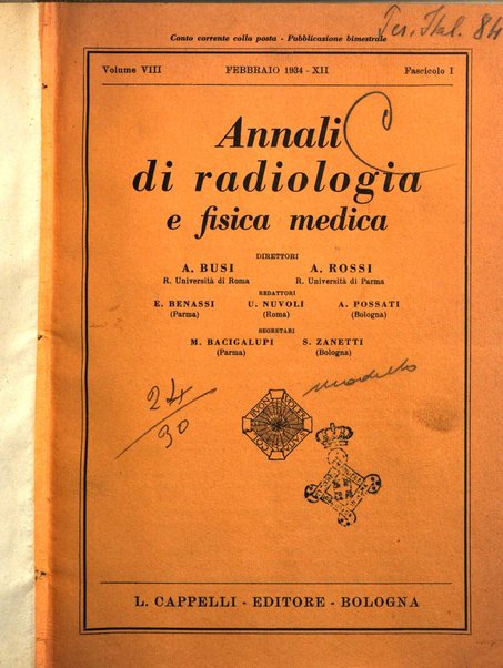 Annali di radiologia e fisica medica