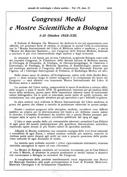 Annali di radiologia e fisica medica