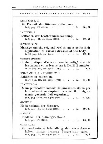 Annali di radiologia e fisica medica