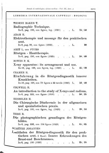 Annali di radiologia e fisica medica