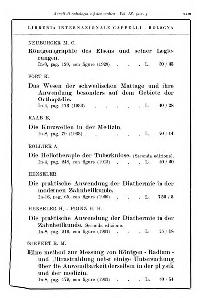 Annali di radiologia e fisica medica