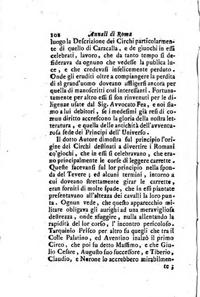 Annali di Roma opera periodica del sig. ab. Michele Mallio