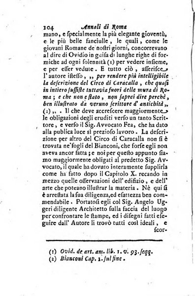 Annali di Roma opera periodica del sig. ab. Michele Mallio