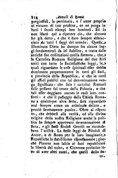 Annali di Roma opera periodica del sig. ab. Michele Mallio