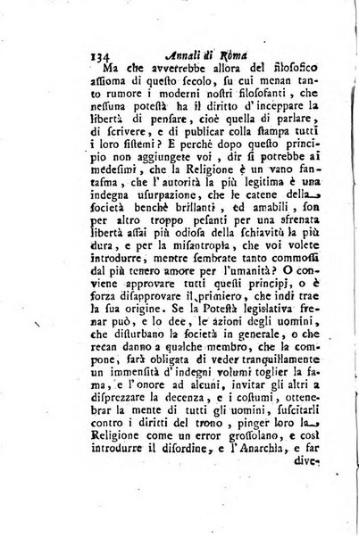 Annali di Roma opera periodica del sig. ab. Michele Mallio