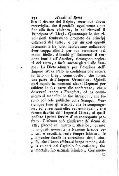 Annali di Roma opera periodica del sig. ab. Michele Mallio