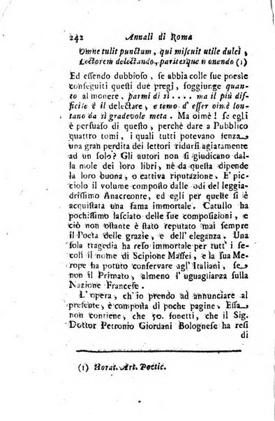 Annali di Roma opera periodica del sig. ab. Michele Mallio