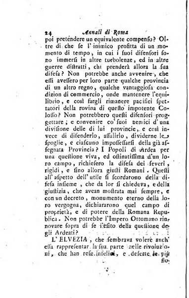 Annali di Roma opera periodica del sig. ab. Michele Mallio