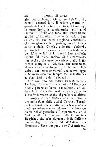 Annali di Roma opera periodica del sig. ab. Michele Mallio