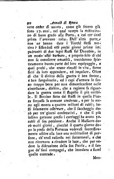 Annali di Roma opera periodica del sig. ab. Michele Mallio