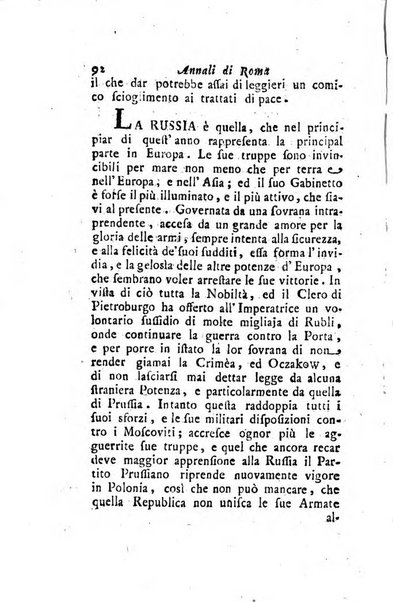 Annali di Roma opera periodica del sig. ab. Michele Mallio