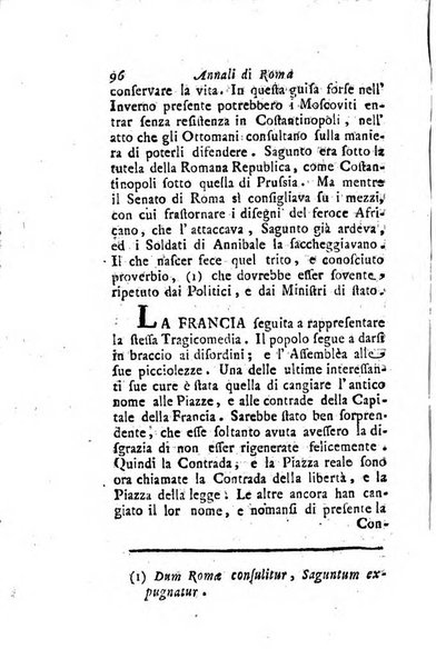 Annali di Roma opera periodica del sig. ab. Michele Mallio