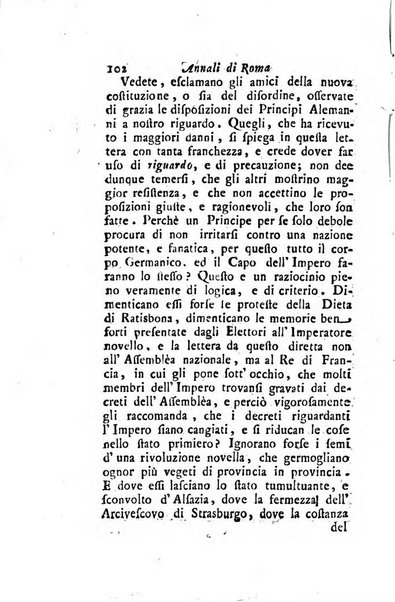 Annali di Roma opera periodica del sig. ab. Michele Mallio