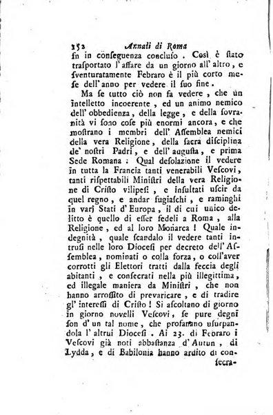 Annali di Roma opera periodica del sig. ab. Michele Mallio