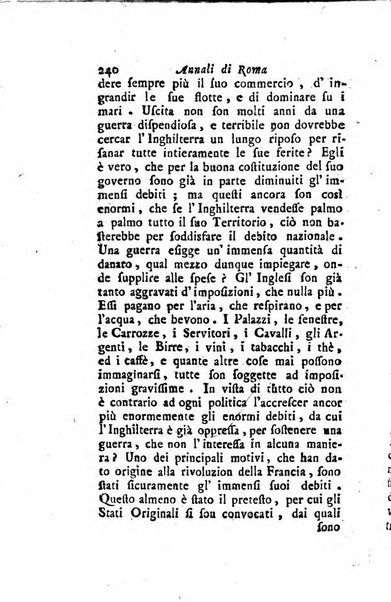 Annali di Roma opera periodica del sig. ab. Michele Mallio