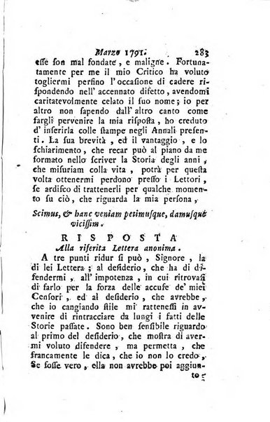 Annali di Roma opera periodica del sig. ab. Michele Mallio