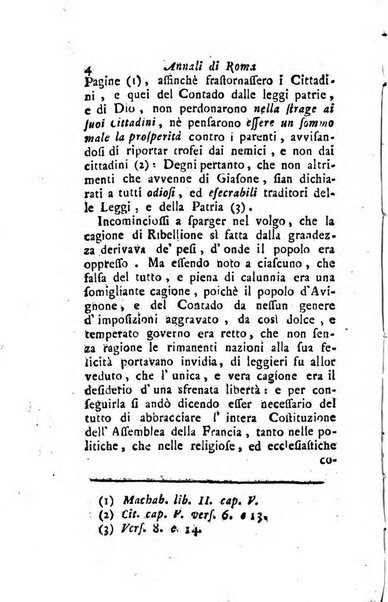 Annali di Roma opera periodica del sig. ab. Michele Mallio