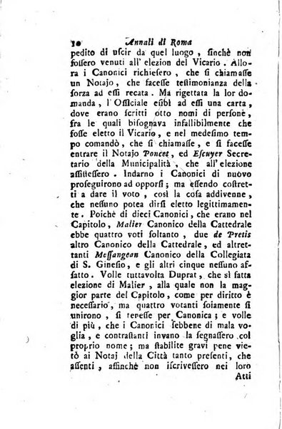 Annali di Roma opera periodica del sig. ab. Michele Mallio