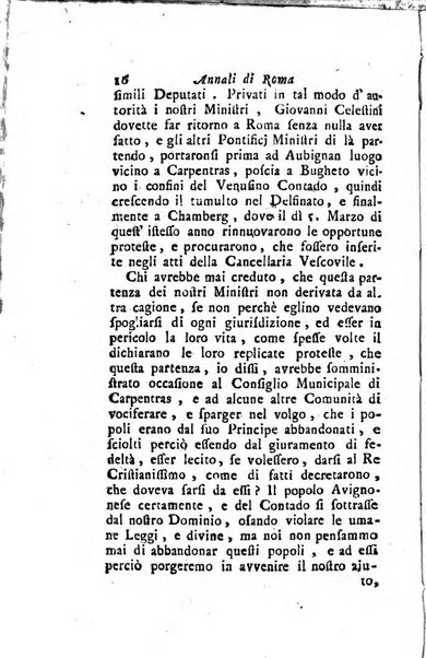 Annali di Roma opera periodica del sig. ab. Michele Mallio