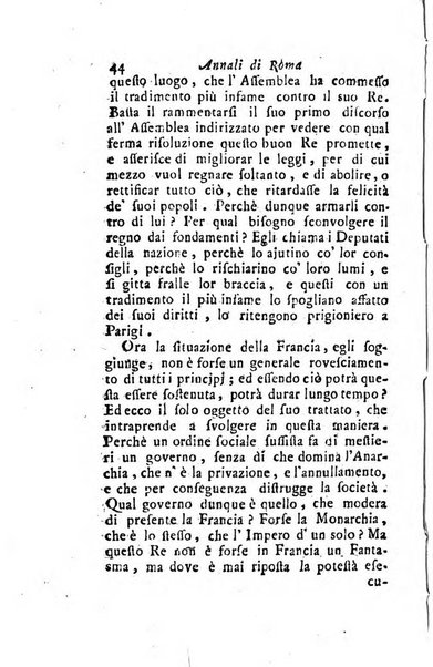 Annali di Roma opera periodica del sig. ab. Michele Mallio