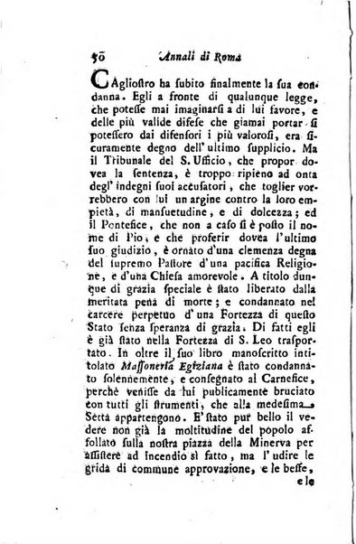 Annali di Roma opera periodica del sig. ab. Michele Mallio