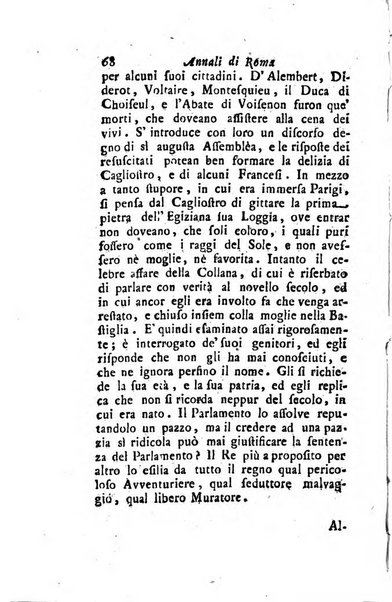 Annali di Roma opera periodica del sig. ab. Michele Mallio