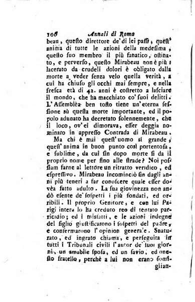 Annali di Roma opera periodica del sig. ab. Michele Mallio