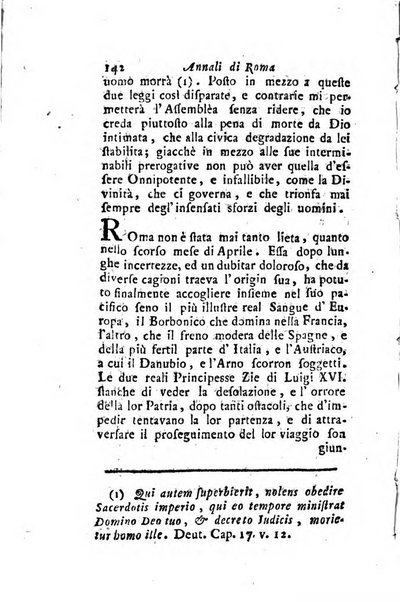 Annali di Roma opera periodica del sig. ab. Michele Mallio