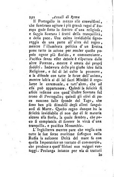 Annali di Roma opera periodica del sig. ab. Michele Mallio